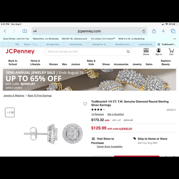 1/4CT Genuine Diamond Round  Earrings - Picture 5 of 7